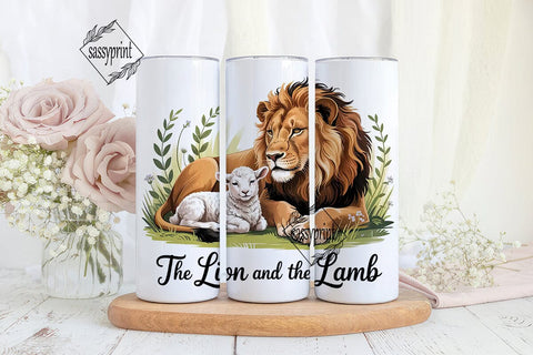 Lion and Lamb 20oz Tumbler Wrap Sublimation sassyprint 