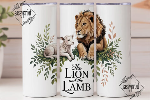 Lion and Lamb 20oz Tumbler Wrap Sublimation sassyprint 