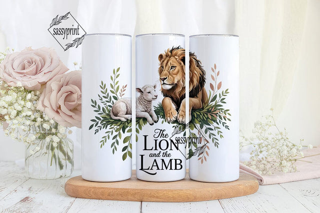 Lion and Lamb 20oz Tumbler Wrap Sublimation sassyprint 