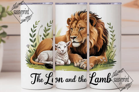 Lion and Lamb 20oz Tumbler Wrap Sublimation sassyprint 