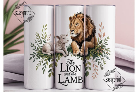 Lion and Lamb 20oz Tumbler Wrap Sublimation sassyprint 