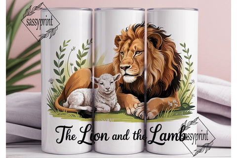 Lion and Lamb 20oz Tumbler Wrap Sublimation sassyprint 