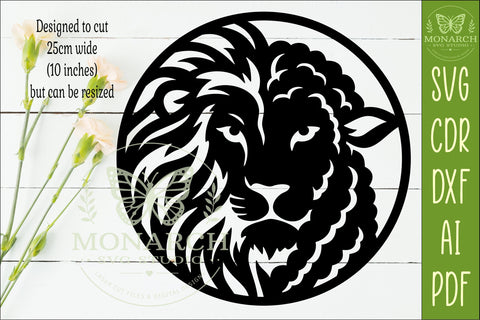 Lion and Lamb Round Wall Sign SVG, Christian Faith Laser Cut SVG APInspireddesigns 