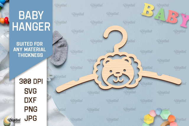 Lion Baby Hanger Laser Cut. Kids Clothes Hanger SVG SVG Evgenyia Guschina 