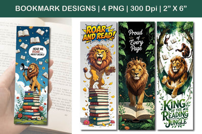Lion bookmark design, jungle bookmark design Sublimation Paper Switch 