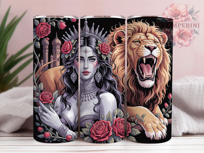 Lion Chicana Pride Latina Tumbler, Chicana Pride Cup, Mexicana Drinkware, Latina Power Mug, Cultural Art Tumbler, Fierce Woman Gift, Hispanic Heritage Cup Sublimation Li Zamperini 