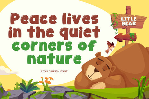 Lion Crunch - Food Font Font Mozarella 