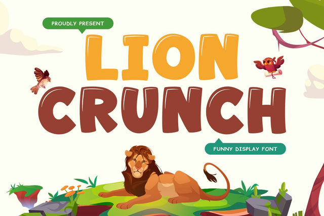 Lion Crunch - Food Font Font Mozarella 