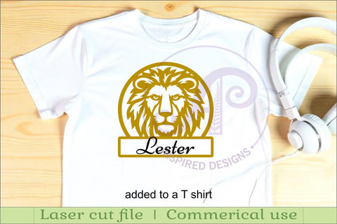 Lion face name sign svg laser cut file SVG APInspireddesigns 