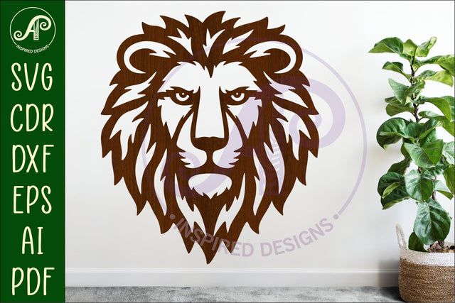 Lion face wall sign, SVG file. vector sign SVG APInspireddesigns 