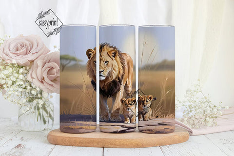 Lion Family 20oz Tumbler Wrap Sublimation sassyprint 