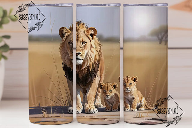 Lion Family 20oz Tumbler Wrap Sublimation sassyprint 