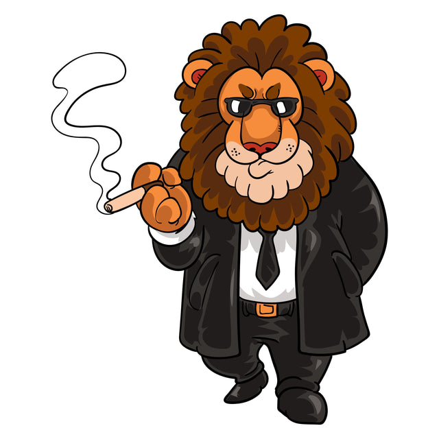 Lion in a suit smoking a cigar SVG naemmiah021 