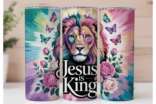 Lion Jesus King 20oz Tumbler Wrap Sublimation PixelChick 