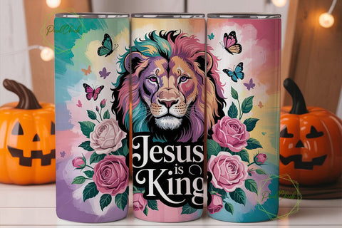 Lion Jesus King 20oz Tumbler Wrap Sublimation PixelChick 