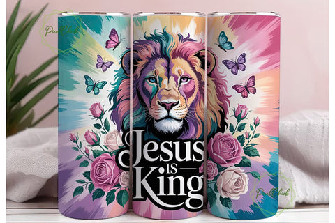 Lion Jesus King 20oz Tumbler Wrap Sublimation PixelChick 
