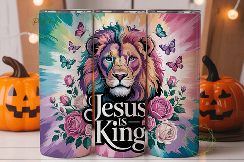 Lion Jesus King 20oz Tumbler Wrap Sublimation PixelChick 
