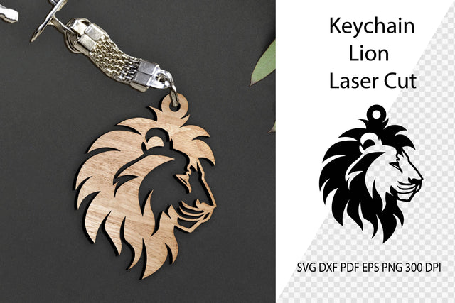 Lion Keychain Laser Cut. Lion Head SVG. Lion SVG. SVG Samaha Design 