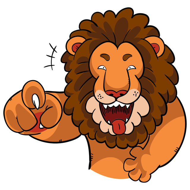 Lion laughing and pointing vector illustration SVG naemmiah021 