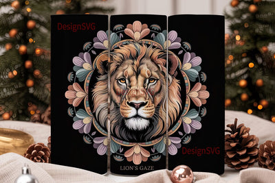 Lion Mandala 20oz Tumbler Wrap Sublimation DesignSVG 