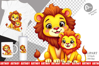 Lion Mother's Day Clipart Sublimation artnoy 