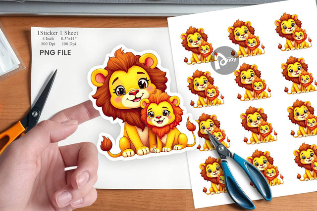 Lion Mother's Day Sticker Sublimation artnoy 