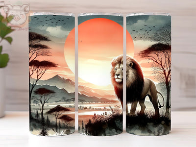 Lion Portrait 20oz Tumbler Png, Straight & Tapered Tumbler Png, Lion Tumbler Png, Digital Download PNG Sublimation Lara' s Designs 