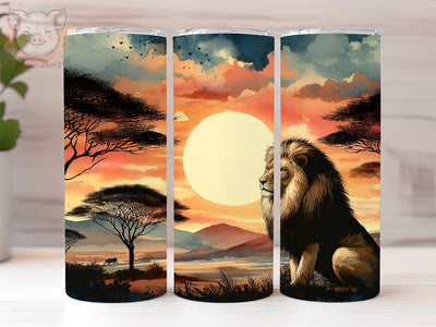 Lion Portrait 20oz Tumbler Png, Straight & Tapered Tumbler Png, Lion Tumbler Png, Digital Download PNG Sublimation Lara' s Designs 