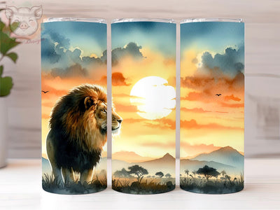 Lion Portrait 20oz Tumbler Png, Straight & Tapered Tumbler Png, Lion Tumbler Png, Digital Download PNG Sublimation Lara' s Designs 