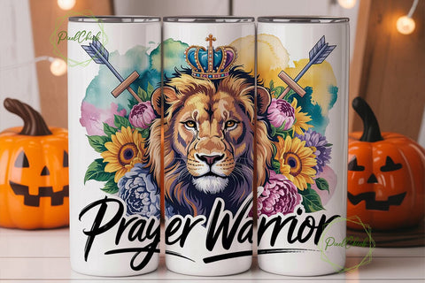 Lion Prayer Warrior 20oz Tumbler Wrap Sublimation PixelChick 