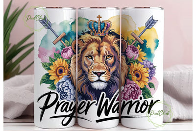 Lion Prayer Warrior 20oz Tumbler Wrap Sublimation PixelChick 