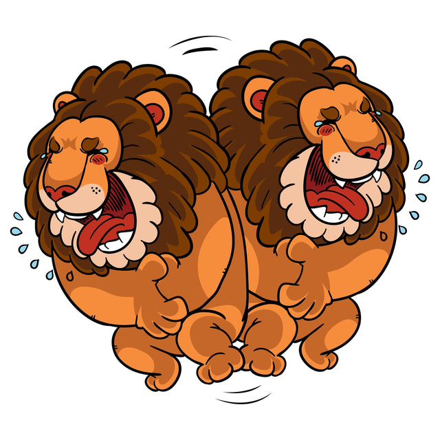 Lion rolling on the floor laughing vector illustration SVG naemmiah021 