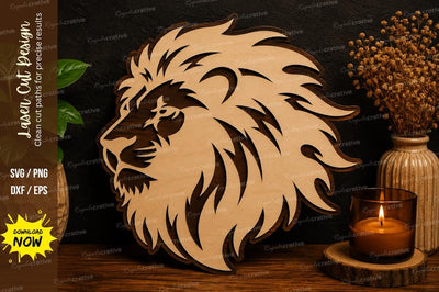 Lion Silhouette Wall Art SVG Laser Cut Svg Design SVG Regulrcrative 