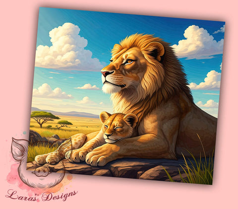 Lioness Tumbler, Mom and Baby Lions, 20oz Tumbler Wrap, Animal Lover Gift, Wildlife Sublimation, Mother's Day Gift, Cute Lion Design, Digital Download Sublimation Lara' s Designs 