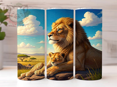Lioness Tumbler, Mom and Baby Lions, 20oz Tumbler Wrap, Animal Lover Gift, Wildlife Sublimation, Mother's Day Gift, Cute Lion Design, Digital Download Sublimation Lara' s Designs 