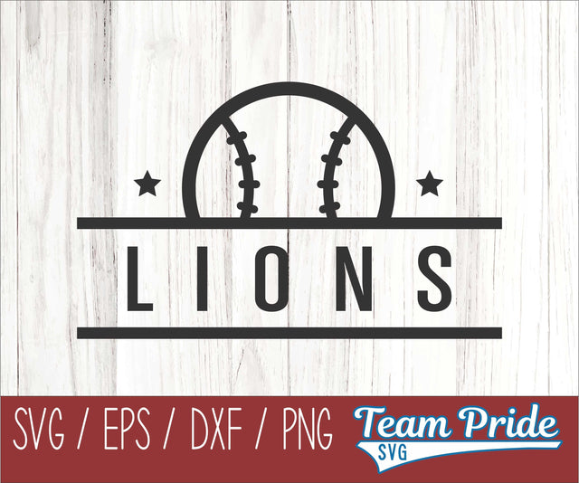 Lions Baseball SVG Digital Download Printable - SVG, EPS, DXF, PNG SVG Team Pride SVG 