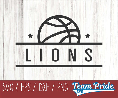 Lions Basketball SVG Digital Download Printable - SVG, EPS, DXF, PNG 2 SVG Team Pride SVG 