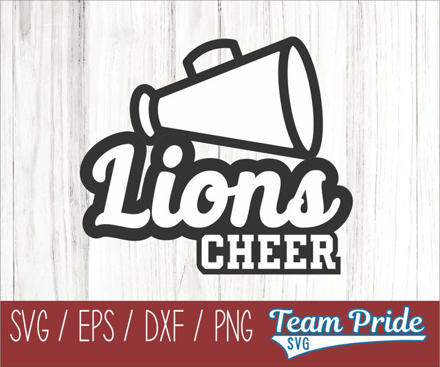 Lions Cheer SVG Printable Digital Download SVG, EPS, DXF, PNG 3 SVG Team Pride SVG 