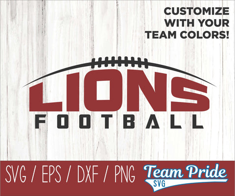 Lions Football SVG Digital Download Printable - SVG, EPS, DXF, PNG 2 SVG Team Pride SVG 