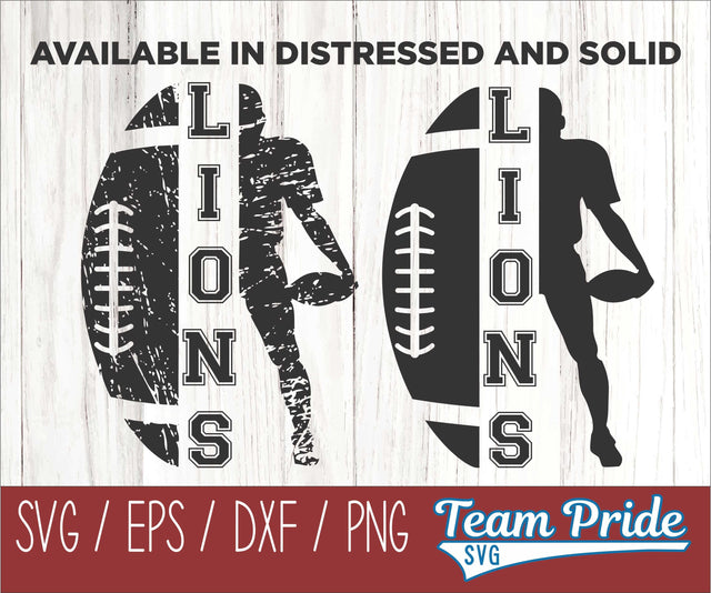 Lions Football SVG Digital Download Printable - SVG, EPS, DXF, PNG 4 SVG Team Pride SVG 