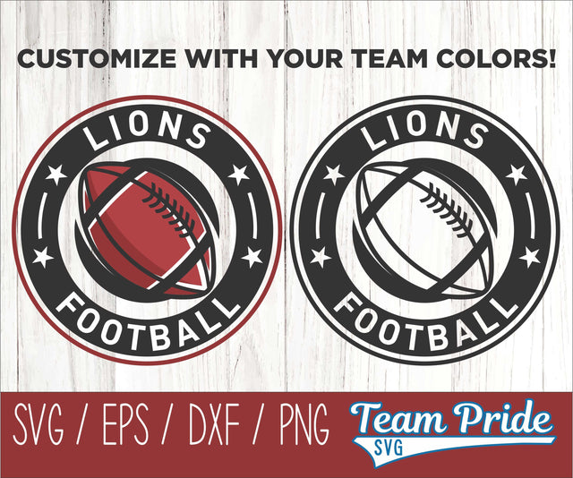 Lions Football SVG Digital Download Printable - SVG, EPS, DXF, PNG 5 SVG Team Pride SVG 