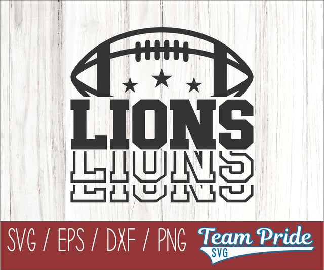 Lions Football SVG Digital Download Printable - SVG, EPS, DXF, PNG SVG Team Pride SVG 