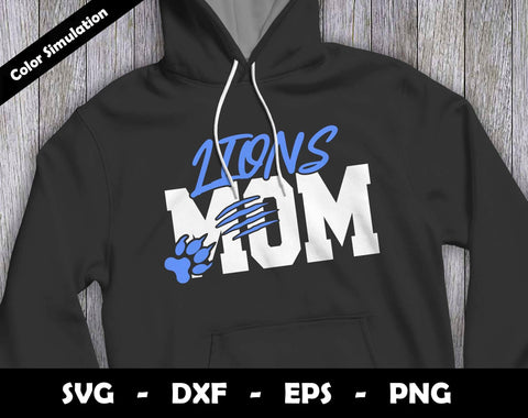 Lions Mom SVG Cut File, Lions logo SVG Design, Lions Mom Football, T-Shirt Sublimation Design Png SVG Arthur Arellano 