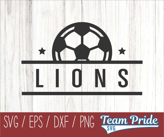 Lions Soccer SVG Digital Download Printable - SVG, EPS, DXF, PNG SVG Team Pride SVG 