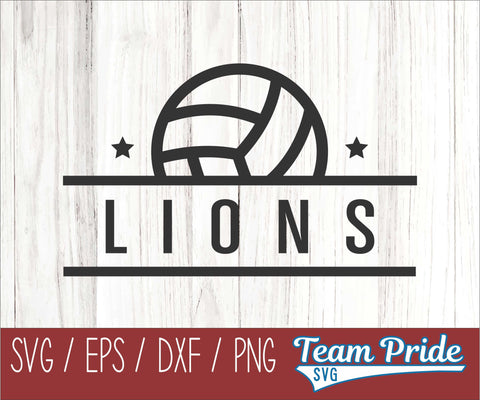 Lions Volleyball SVG Digital Download Printable - SVG, EPS, DXF, PNG 2 SVG Team Pride SVG 