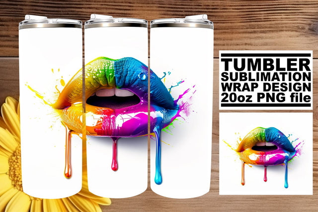 Lip Print Tumbler Wrap 20oz Sublimation Sublimation afrosvg 