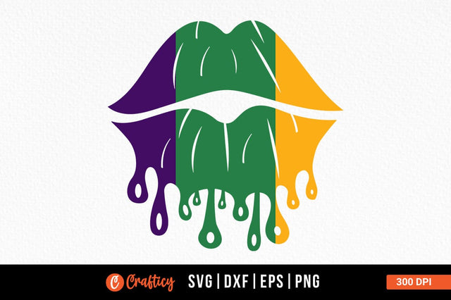 Lips dripping mardi gras SVG Design SVG Designangry 