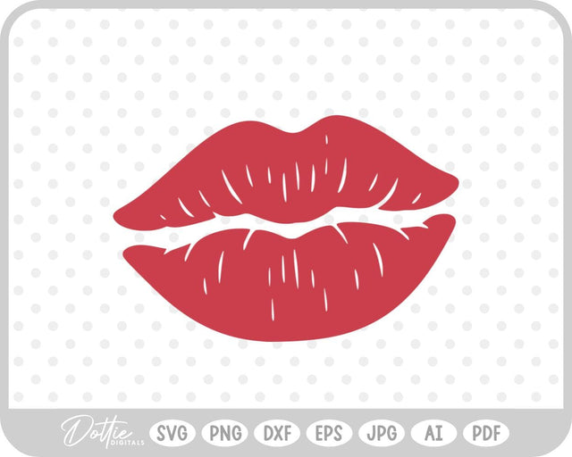 Lips Lipstick Stain Kiss Valentine's Day SVG DottieDigitals 