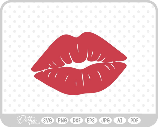 Lips Lipstick Stain Kiss Valentine's Day SVG DottieDigitals 