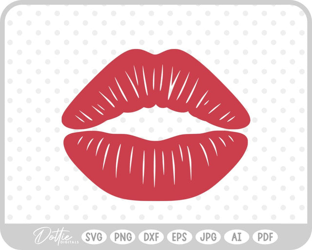 Lips Lipstick Stain Kiss Valentine's Day SVG DottieDigitals 